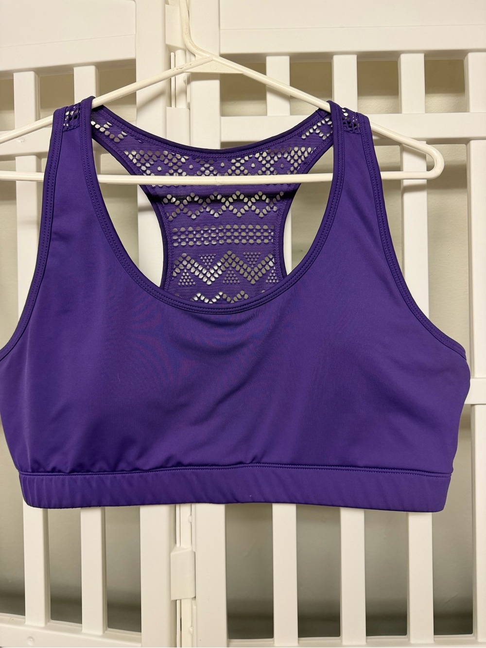 ZYIA Violet Lace-Back Racerback Sports Bra
